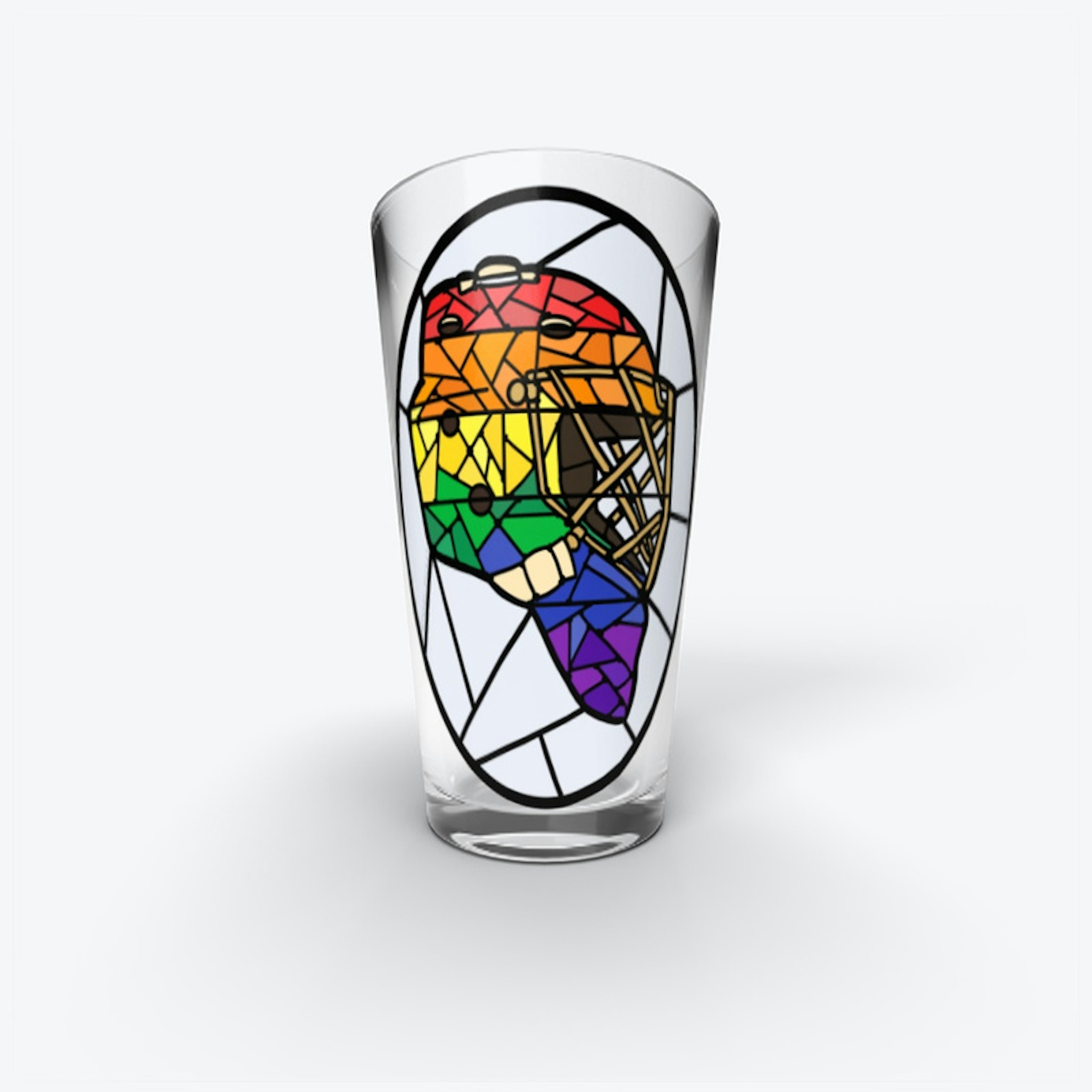 stained glass pride goalie mask